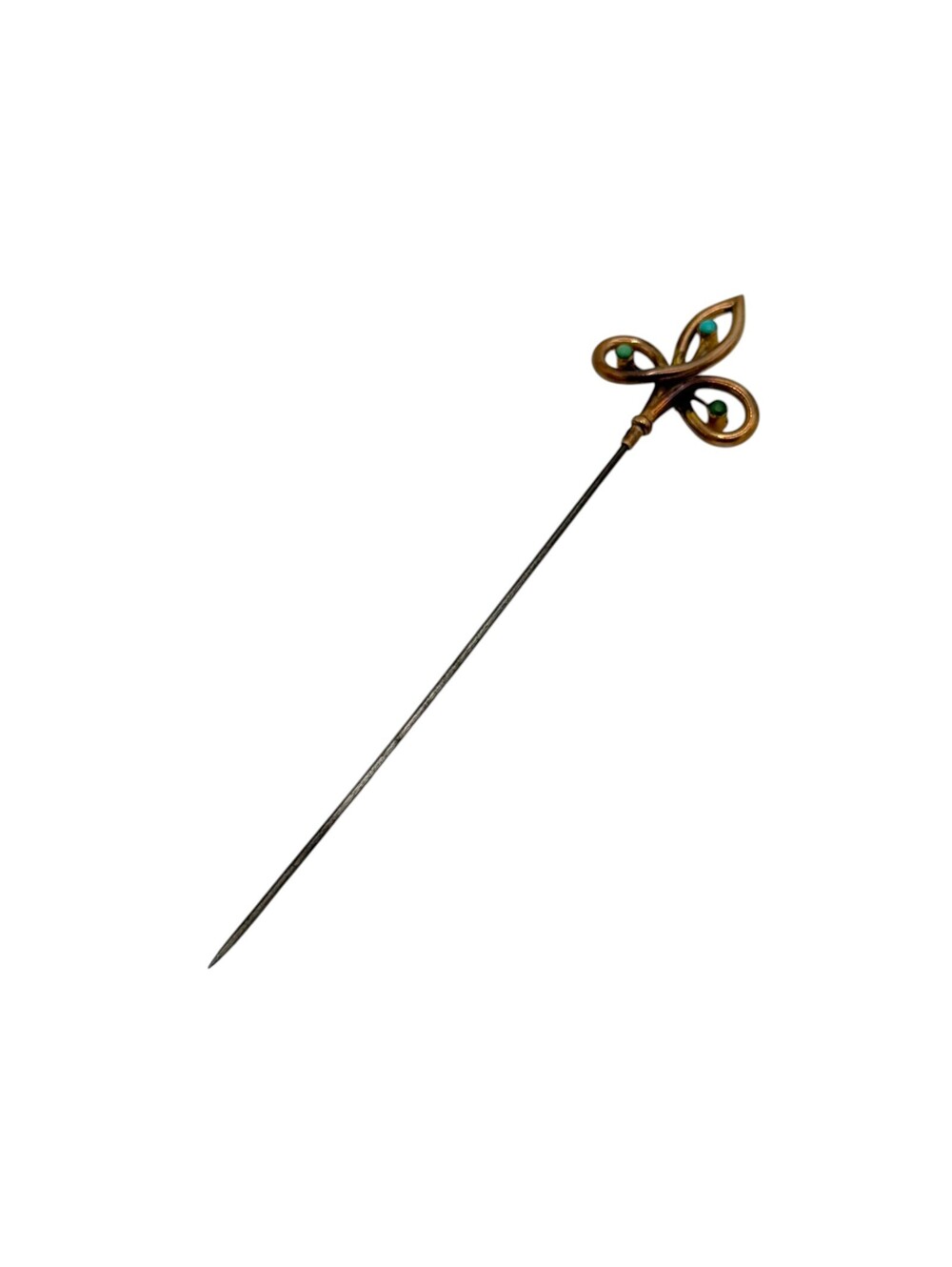 9k Gold and Turquoise Hat Pin / Hair Pin